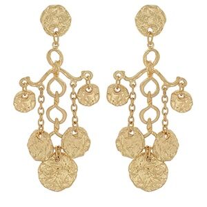 Hammered Disk Chandelier Earrings